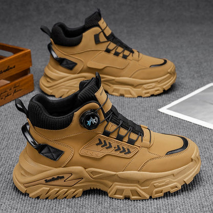 New Men's Casual Outdoor Construction Site Work Durable Safety Shoes, Black for Outdoor Mountain Climbing and Hiking Sports