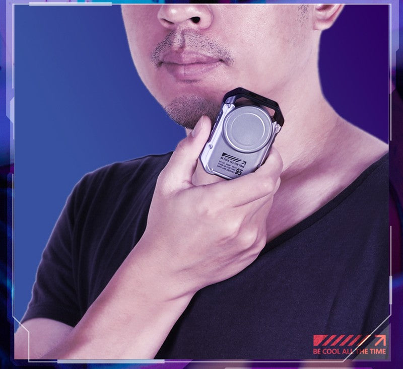 Electric MINI Travel Shaver Razor For Men Rechargeable IPX7 Waterproof Punk Mecha Design Pocket Face Beard Knife With Key Ring