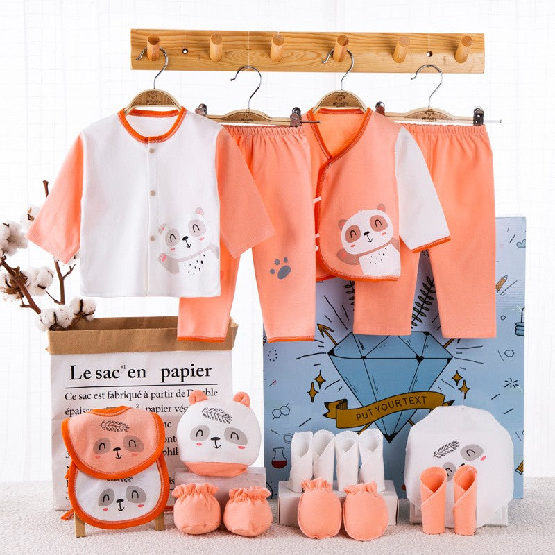 Lawadka 18piece/lot Newborn Baby Clothes For Girls Boys Sets 100% Cotton Infant Spring Autumn Soft Boy Clothing New born Hat Bib