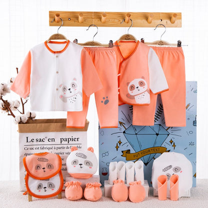 Lawadka 18piece/lot Newborn Baby Clothes For Girls Boys Sets 100% Cotton Infant Spring Autumn Soft Boy Clothing New born Hat Bib
