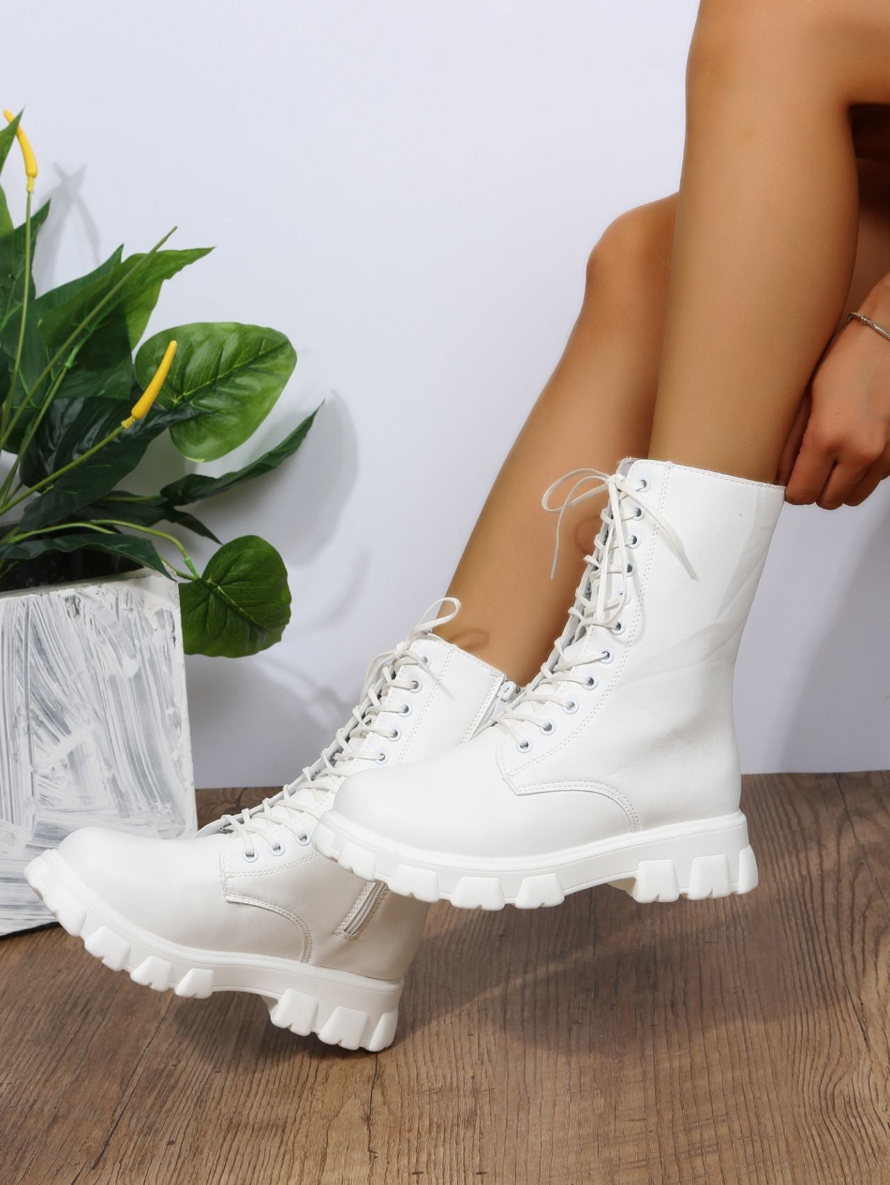 Autumn winter plus size new shoes Women Fashion Laceup Boots Chelsea Zipper Ladies  Sports Casual Heel  platform