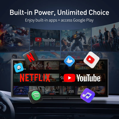W60 11.3'' 8 Núcleos Android 14 6+128GB Player Multimídia Carplay&Android Auto WiFi 5G Google Play Youtube Netflix Atualização OTA