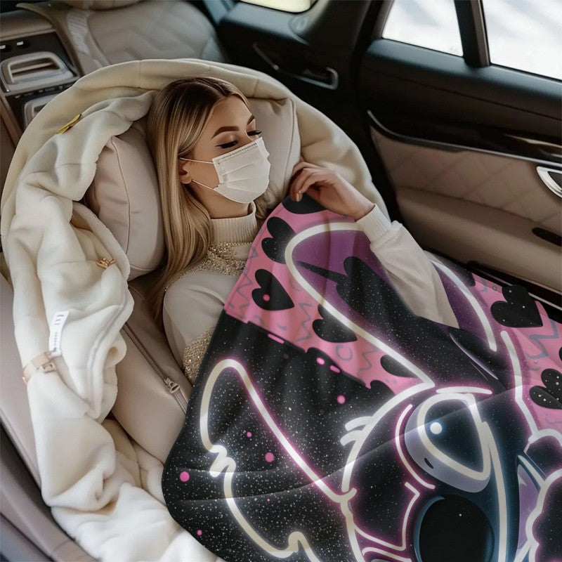 Disney Dream Stitch Print Blanket Multifunctional Flannel Blanket Birthday Gift for Home Outdoor Travel Camping Nap Cover