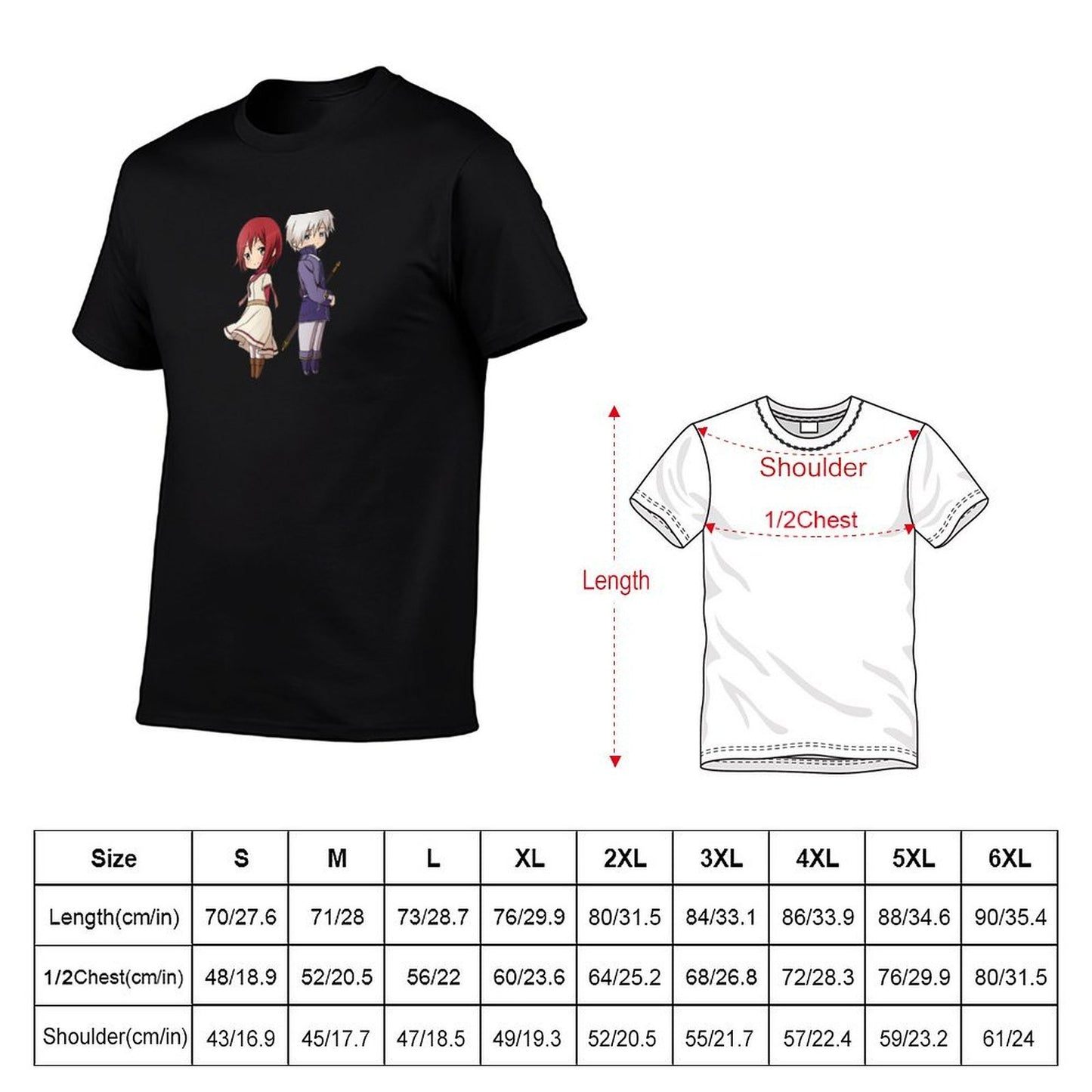 man graphic for shirt pack Chibi t t man plain t Shirayuki shirts T-Shirt shirt & man Zen T-Shirt cotton