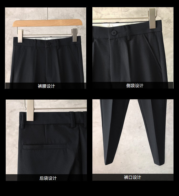 Slim Fit Trousers for Men Tressed Man Suits Pants Cheap Summer 2025 New in Dress Work Wear Elegant Suit Pants Clothes Z107