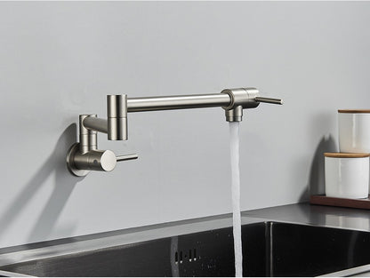 Brushed Gold Rotated Kitchen Sink Faucet Cold Water Tap Brass Basin Sink Swivel Faucets Wall Mounted Faucet