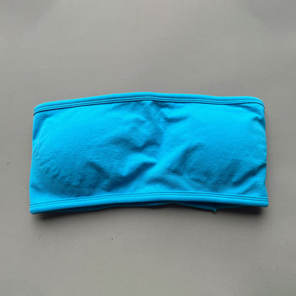 NO LOGO Backless Bandeau Sports Bra Gym Women Top Crop Tube Yoga Tops Halter Sports Seamless Bras Scrunch Workout Yoga Tank