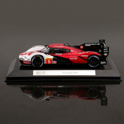 Bburago 1:43 Porsche 963 Modelo de Carro 24h Le Mans Miniatura de Liga Veículos de Brinquedo Diecast Voiture Coleção de Presente