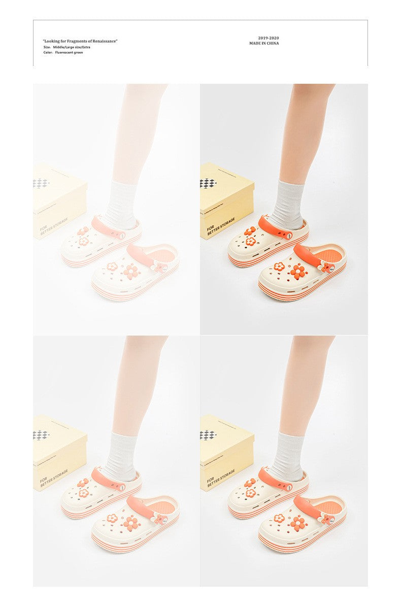 Women's Cute Platform Garden Clogs, Solid Color Closed Toe Non-slip Sandals, Indoor & Outdoor Slides