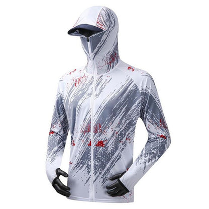 Moletom Profissional de Pesca com Máscara Anti-UV Protetor Solar Roupas de Proteção Solar Camisa de Pesca Respirável Secagem Rápida Camisa de Pesca