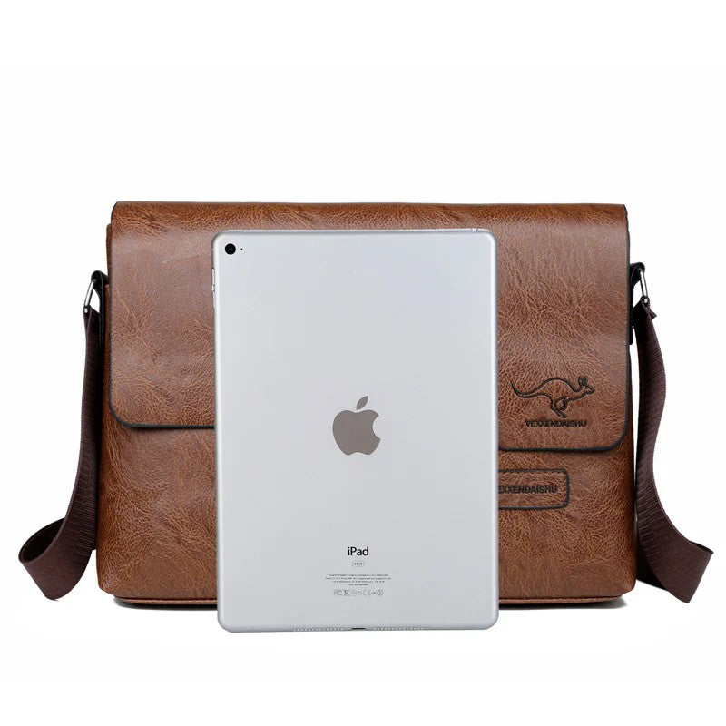 Business Shoulder Bag For IPAD PU Leather Business Handbag Men Messenger Bag Large Side Sling Bag Fashion Man Crossbody Bag