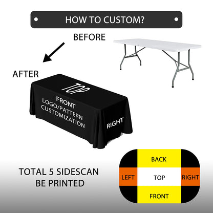 custom tablecloths logo 4FT/6FT/8FT Kitchen  Tablecloth Fitted, Washable and Wrinkle Resistant Rectangular Patio Table Cover
