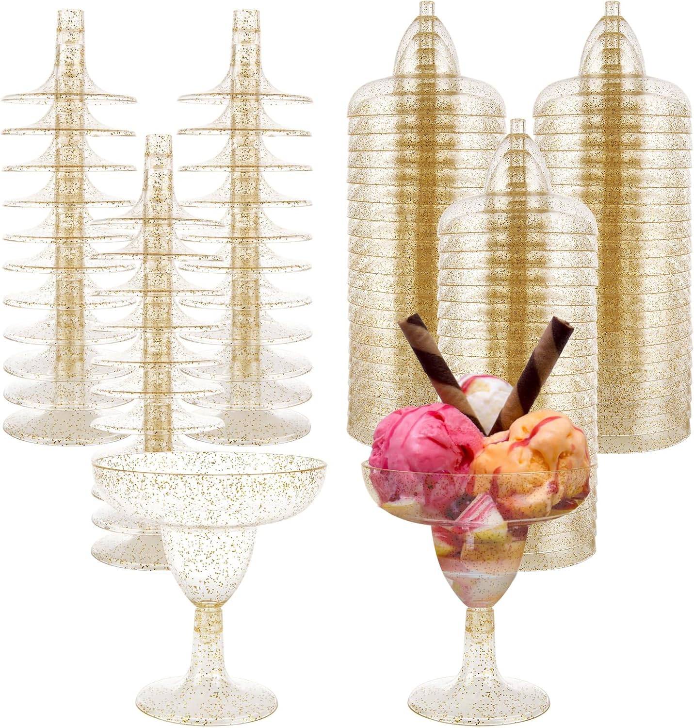 60 Copos de Plástico para Margarita, 150ml Descartáveis, Transparentes para Decoração de Festa Mexicana