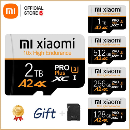 Cartão de memória Xiaomi 2 TB Micro TF Extreme Mini SD 128 GB 256 GB TF Cartão de memória Flash 512 GB Cartão SD 1 TB para jogos Nintendo