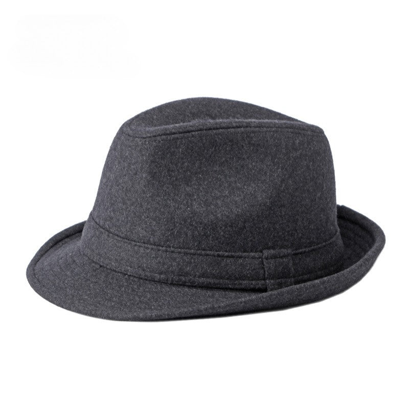 Gentleman Hat Men's British Style Retro Simple Pure Color Wool Top Hat Men's Casual Jazz Hat