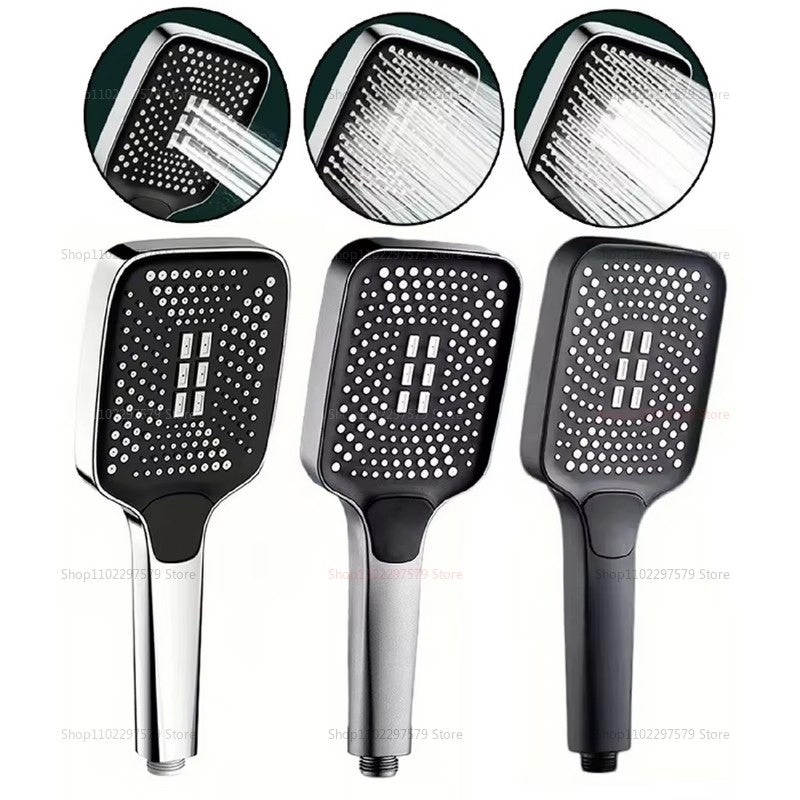 Adjustable Shower Head 3 Mode Rainfall Shower Large Flow Showerhead High Pressure Water Saving Shower Mixer Bathroom Accessories