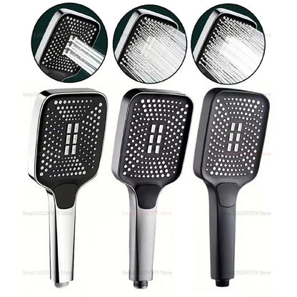 Adjustable Shower Head 3 Mode Rainfall Shower Large Flow Showerhead High Pressure Water Saving Shower Mixer Bathroom Accessories