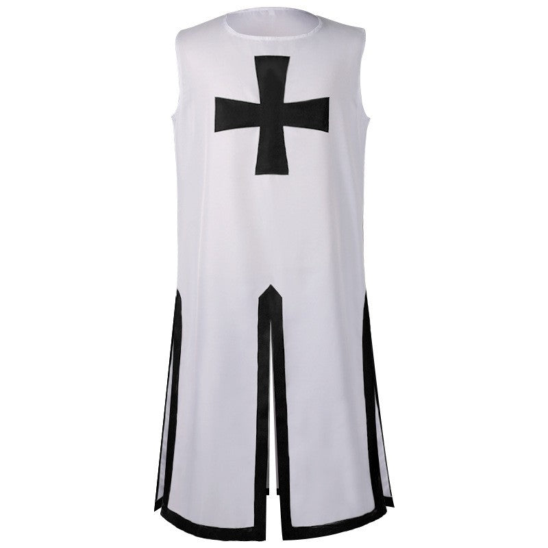 2025 Euro-American Halloween Medieval Knights Templar Cos Robe with Belt with Men & Women,Ball Party Performance Costume Unisex