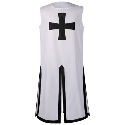 2025 Euro-American Halloween Medieval Knights Templar Cos Robe with Belt with Men & Women,Ball Party Performance Costume Unisex