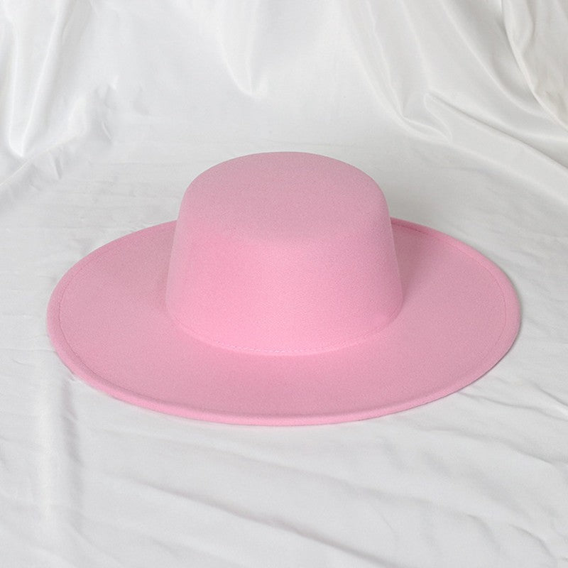 Chapéu fedora feminino de aba larga, com topo plano, retrô, de feltro, estilo francês, para sol, ao ar livre, novidade de 2022.