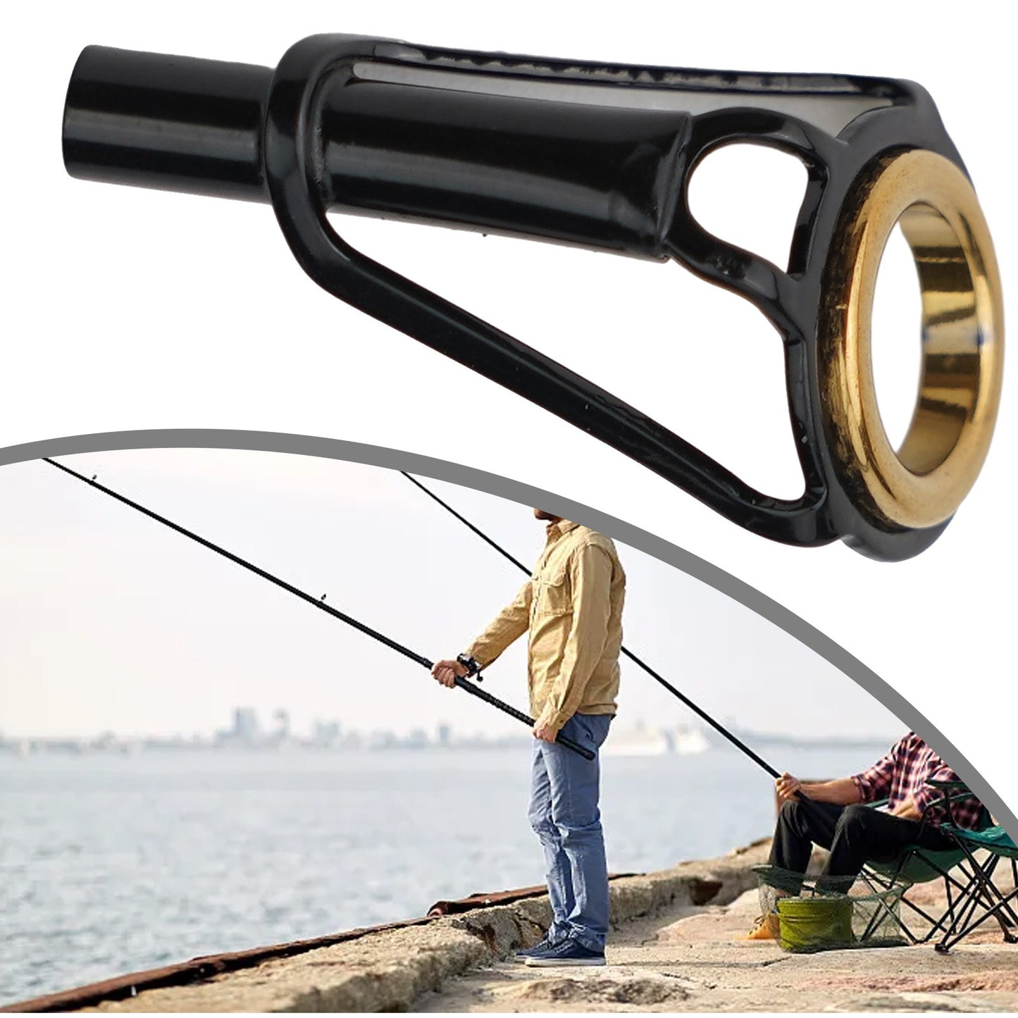 Kit de Reparo de Varas de Pesca com Guias, Vara de Pesca, Anéis de Linha, Ferramenta de Reparo de Varas, Peça de Estrutura de Aço Inoxidável (1 unidade)