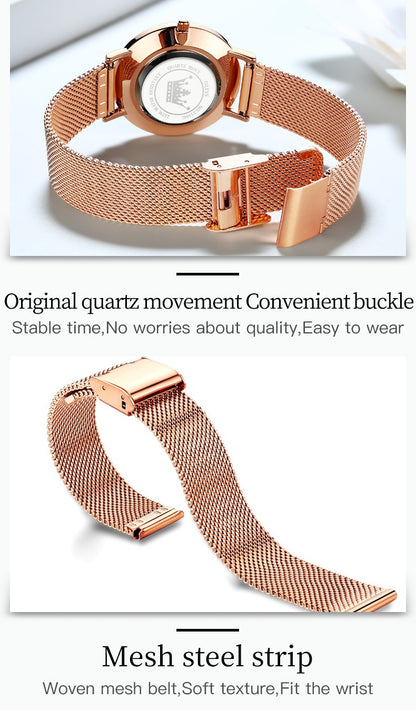 OLEVS Milanese Steel Band Quartz Women's Watch 5190