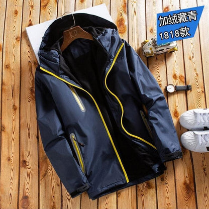 Winter  Men's Jacket, Thick Fleece Lined Waterproof Windproof Loose Fit Warm Parka Coat