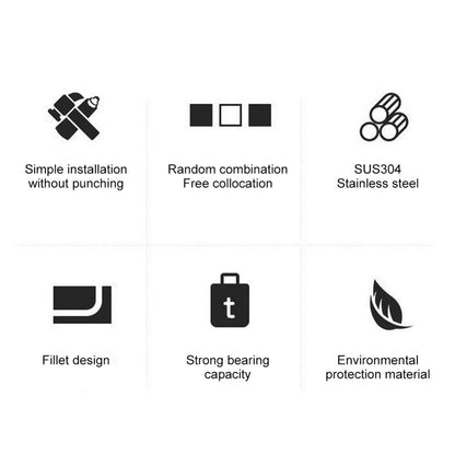 1/3PCS Hook Self-Adhesive 304 Stainless Steel Storage Hanger Towel Key Umbrella Holder Rack Kitchen Bathroom Home Accessories