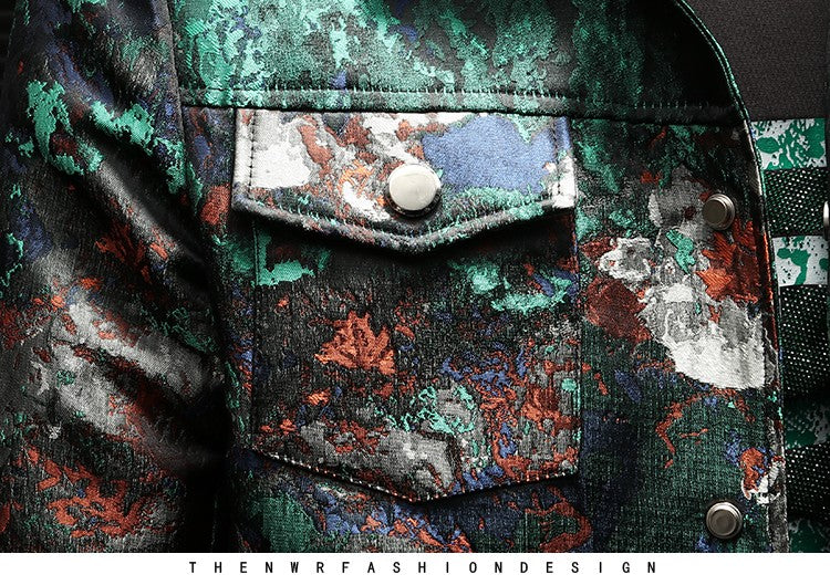 2025 Spring Vintage Jacquard Jacket Men Luxury Casual Business Social Jacket Social Streetwear Bomber Jacket Men Clothing M-4XL