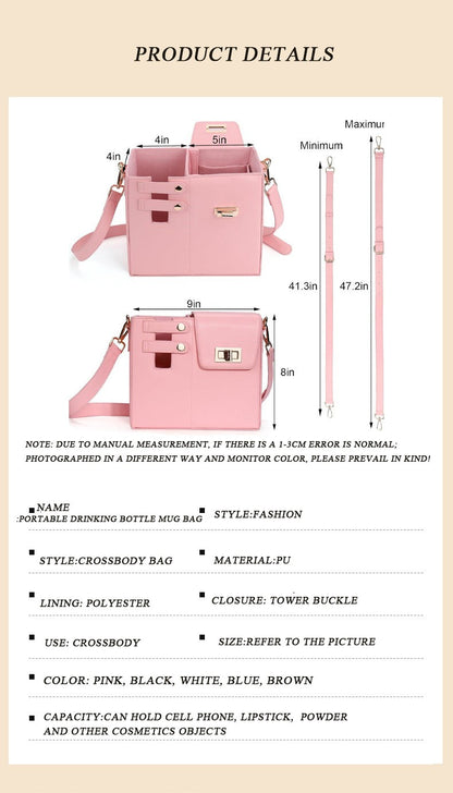 Water Bottle Bag Outdoor Portable Crossbody Multifunctional Universal Protection Pouch Single Shoulder Solid Color Storage