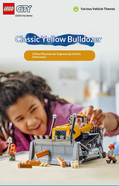 LEGO Blocos de Montar Série Cidade 60466 Trator de Esteira Amarelo Brinquedos para Meninos e Crianças Presentes de Aniversário e Natal