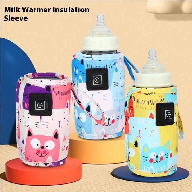 Cartoon Warm Milk Cover Three-level Heating Constant Temperature Bottle Cover Portable Universal Baby Bottle Insulation Cover
