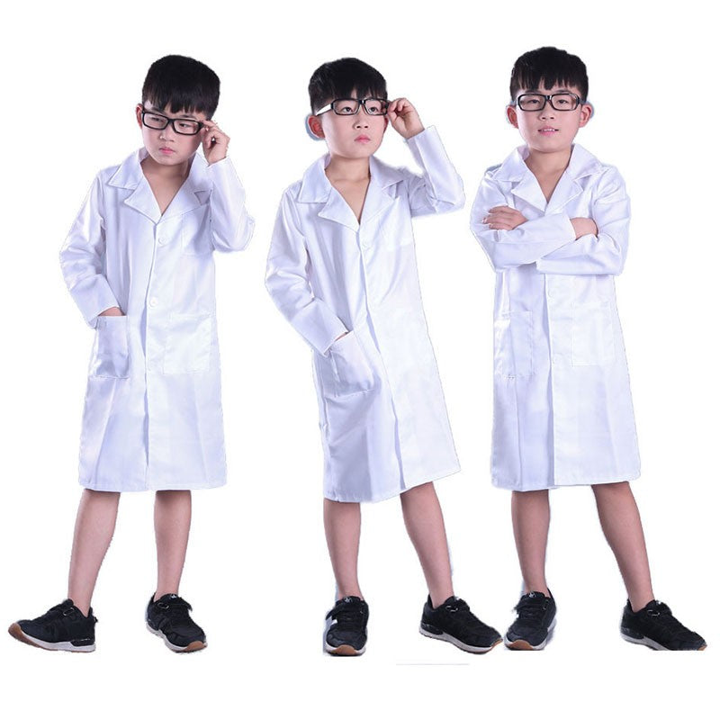 Science Lab Student White Coat Halloween Carnival Party Doctor Cosplay Costume Suitable For Height 100-170cm