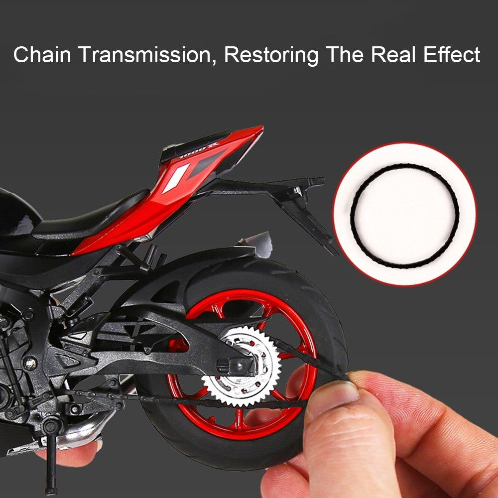 1:12 Suzuki GSX1000R R1250GS Liga Diecast Brinquedos Modelos de Motocicletas Carro com Luz Absorção de Choque Miniatura Moto Meninos Presentes