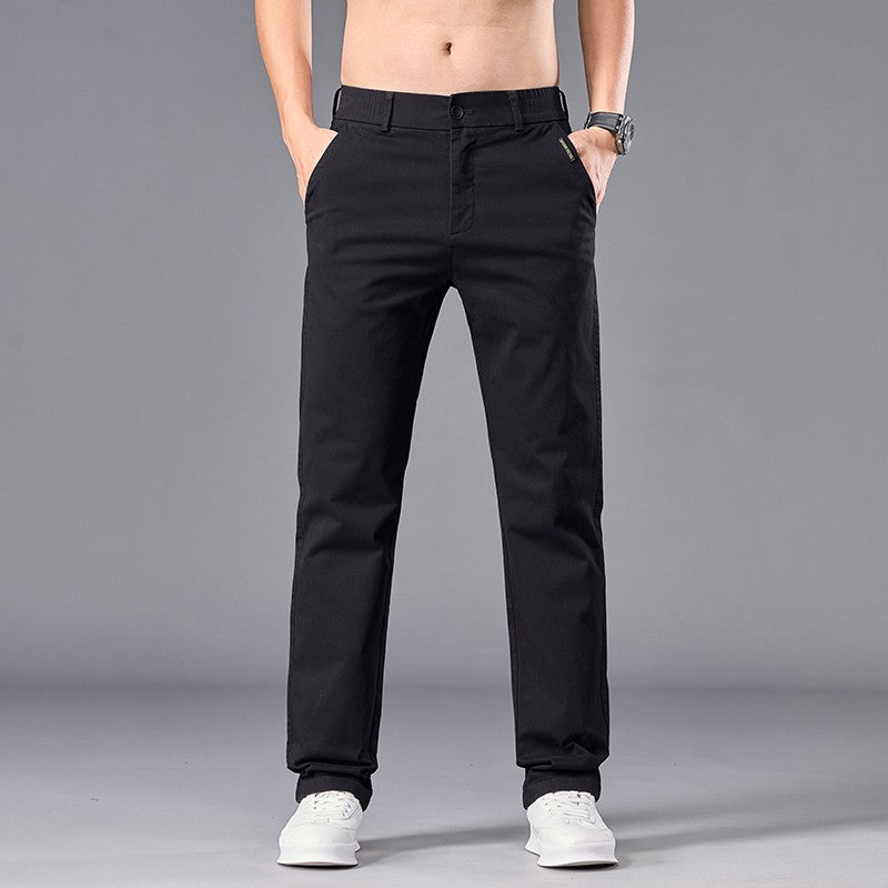 New Casual Pants Men Straight Fit Stretch Autumn Chino Trousers Male Formal Work Business Dress Khaki Fashion Spring Pants