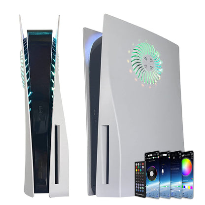 Replacement Faceplate Cooling Vents with RGB Light Strip LED Light Ring For PS5 Cover For PlayStation5 Disc Edition