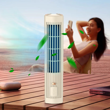 Tower Fan USB Charging Portable Air Conditioner 1200mAh Desktop Cooling Fan Wireless Desk Fan for Home Office