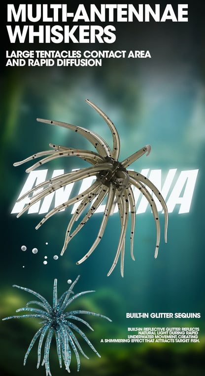 Water Gall Ball Bait Biomimetic Soft Insect Bait Floating Sea Urchin Soft TPE Bait Fake Bait Sea Fishing Black Pit Wild Fishing