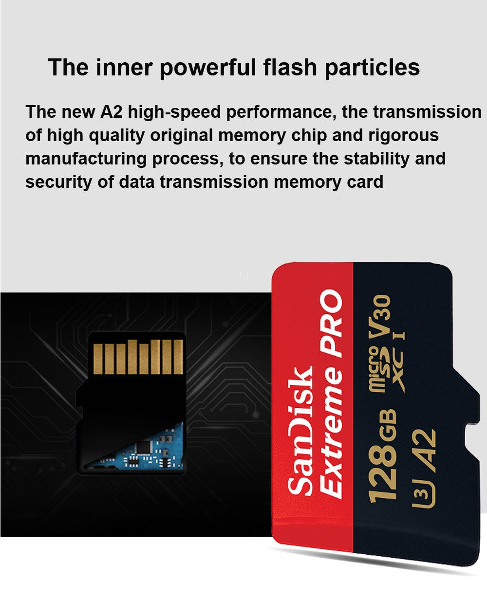SanDisk Extreme PRO Memory Card 512GB Micro SD Card SDXC UHS-I 128GB 256GB 64GB U3 C10 V30 A2 4K TF Flash Card Adapter for DJI