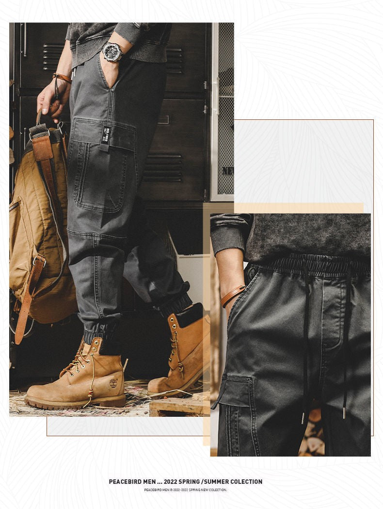 Calça Cargo Masculina ARENS Techwear Preta Calça Cargo Masculina Vintage Japonesa Streetwear Hip Hop Bolsos Estilo Safari Casual Solta