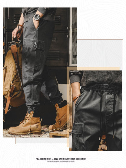 Calça Cargo Masculina ARENS Techwear Preta Calça Cargo Masculina Vintage Japonesa Streetwear Hip Hop Bolsos Estilo Safari Casual Solta