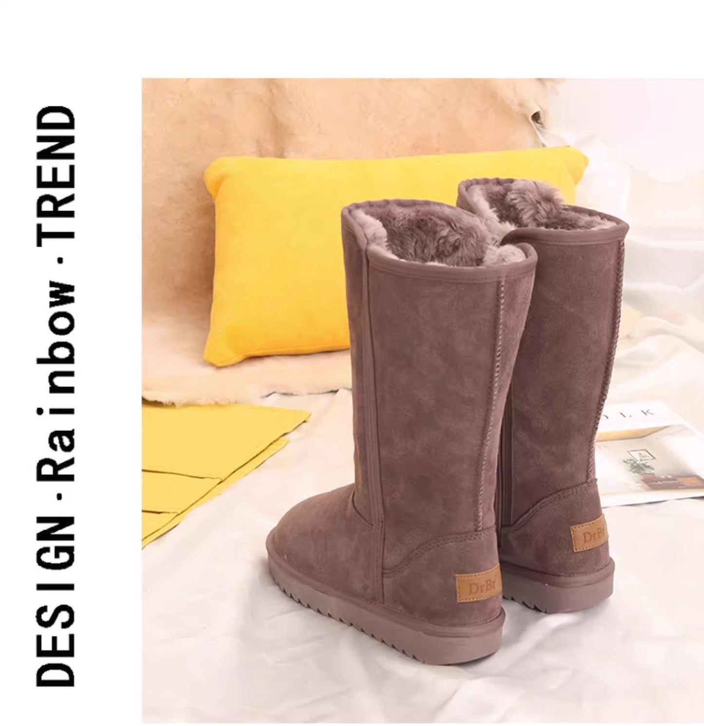 Women Classic Ladies Girls Winter Snow Boots 2024 Waterproof Warm Genuine Leather Fur Australia Plus Velvet Knee High Winter