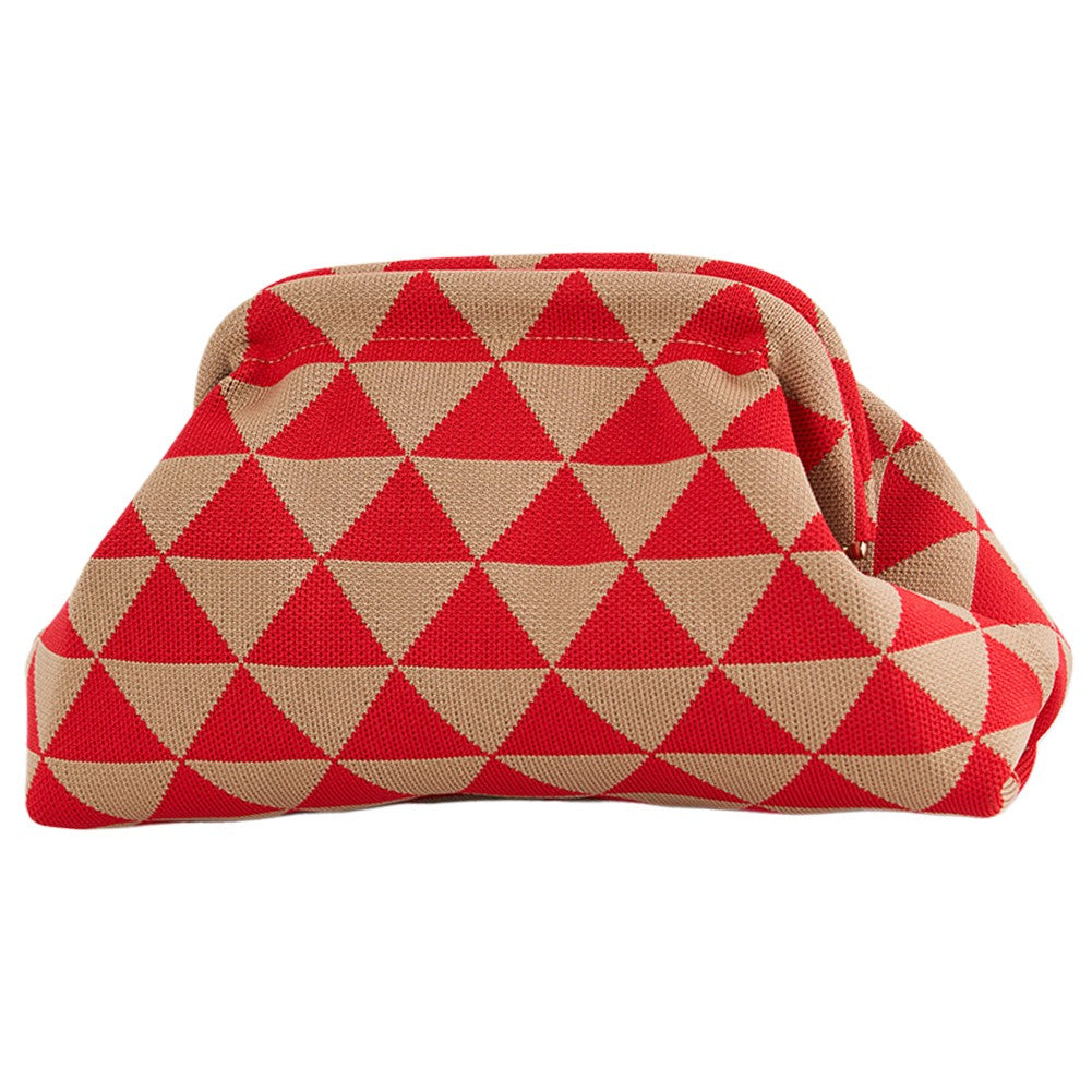 Summer Beach Bag Clutch Purses for Women Woven Crochet Handbags Dumpling Hobo Ruched Purses Colorblock Bag Bohemian Knit Clutch