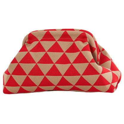 Summer Beach Bag Clutch Purses for Women Woven Crochet Handbags Dumpling Hobo Ruched Purses Colorblock Bag Bohemian Knit Clutch