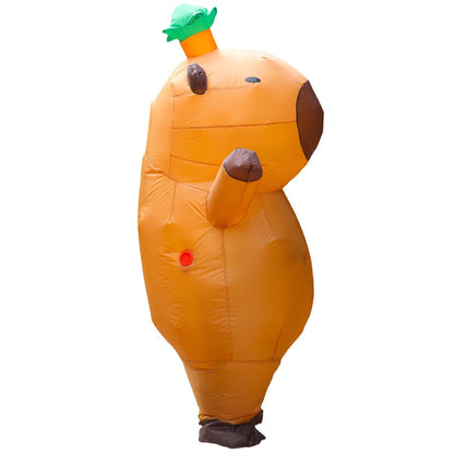 Cartoon Capybara Inflatable Costume - Cuddly Guinea Pig Inflatable Outfit for Adult Halloween Cosplay Parties Performance