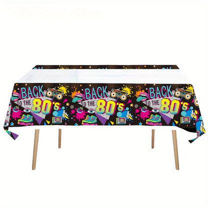 Decorative tablecloth, 80/90 party tablecloth, disco 80/90 party, men's and women's birthday decorative tablecloth