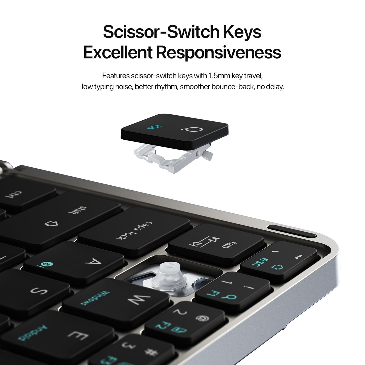 Novo Teclado Bluetooth 5.0 Dobrável Modelo Multifuncional com Touchpad e Suporte para Celular para Telefones, Tablets e PCs
