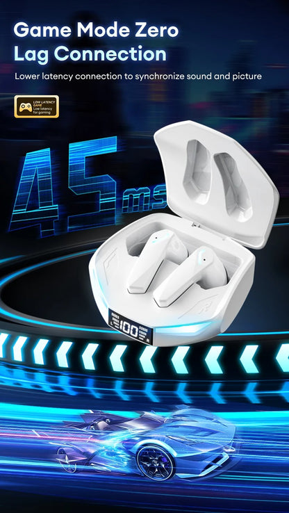 Fones de Ouvido Bluetooth V5.4 Lenovo XT53 Originais com Display LED de Energia Fone de Ouvido para Jogos Impermeável Anti-suor Fone de Ouvido Sem Fio Atualizado
