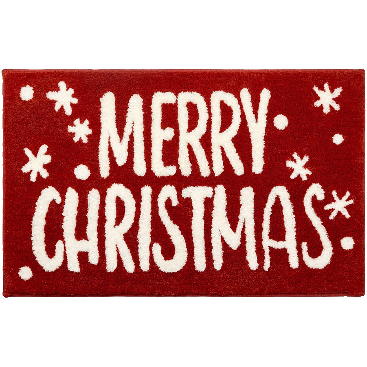 VIKAMA Red Christmas Living Room Decorative Carpet Anti-slip Fuzzy Bedside Rug for Bedroom Bathroom Floor Mat Home Decoration
