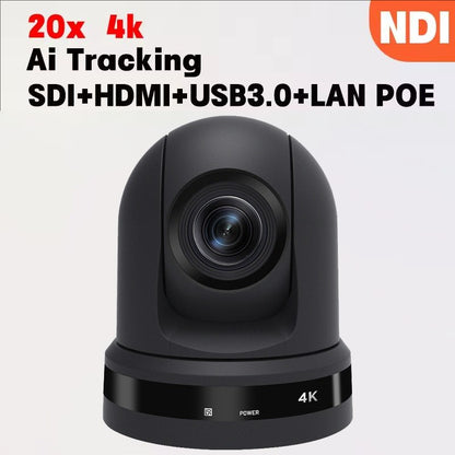 4K NDI  PTZ Camera 1-10pcs 20X Zoom Video Conference Camera for Church Business Meeting Optional 1 controller keyboard kit